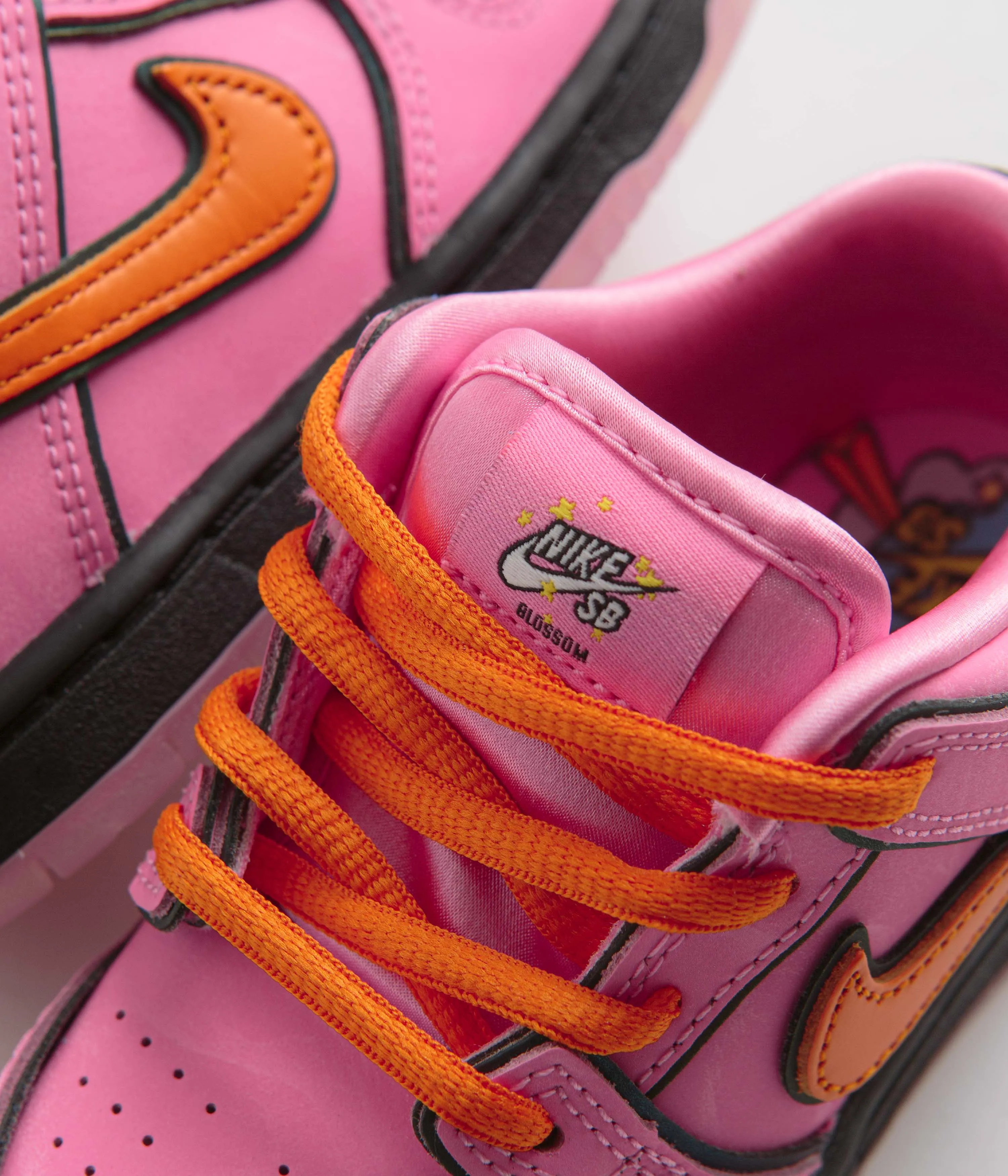 Nike SB x Powerpuff Girls Dunk Low Pro 'Blossom' (Toddler) Shoes - Lotus Pink / Magma Orange - Orange