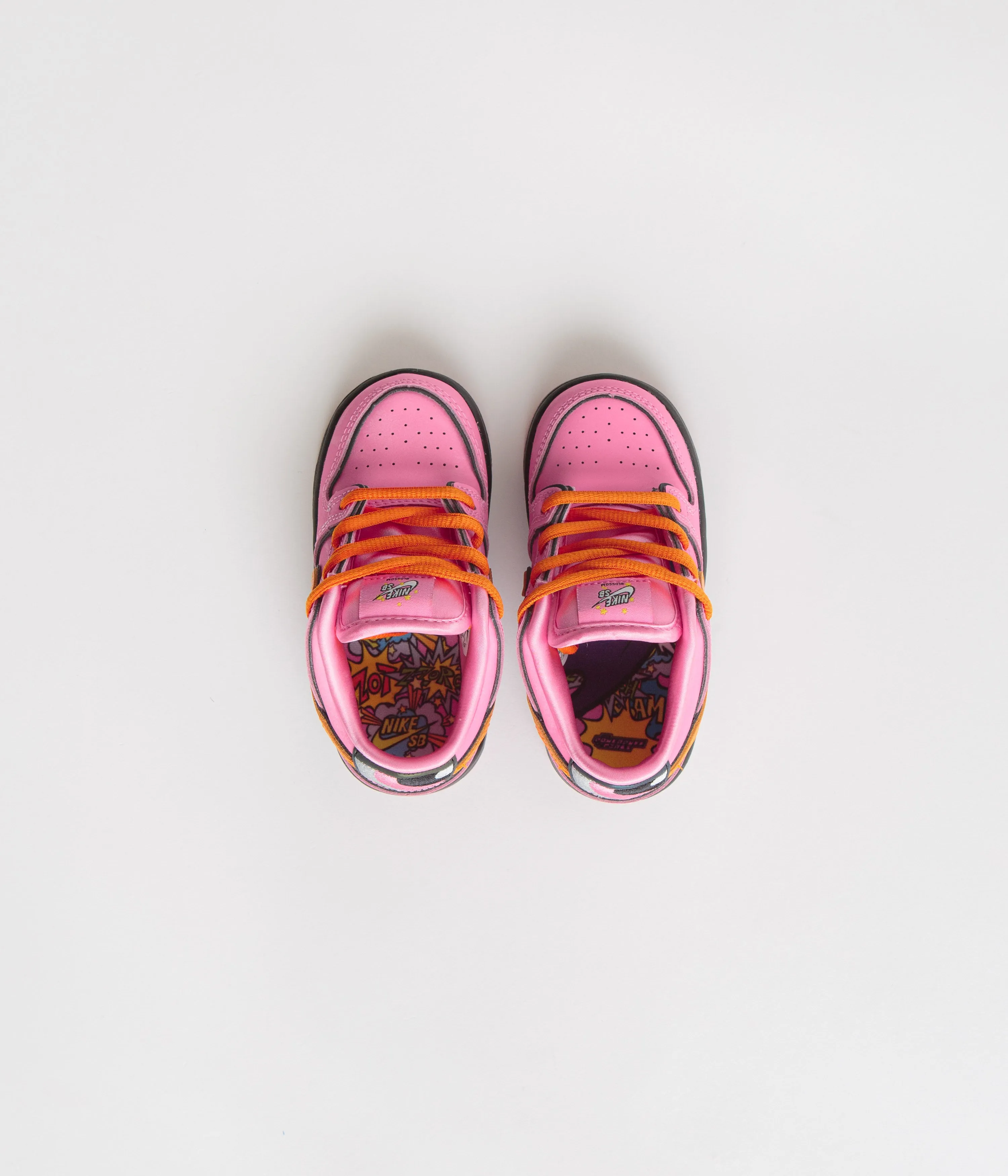 Nike SB x Powerpuff Girls Dunk Low Pro 'Blossom' (Toddler) Shoes - Lotus Pink / Magma Orange - Orange