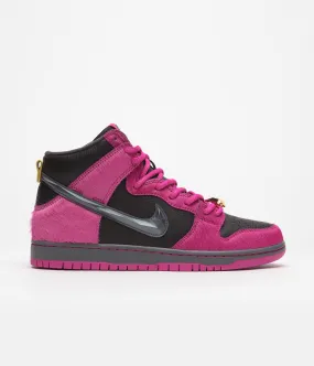 Nike SB x Run The Jewels Dunk High Shoes - Active Pink / Black - Metallic Gold