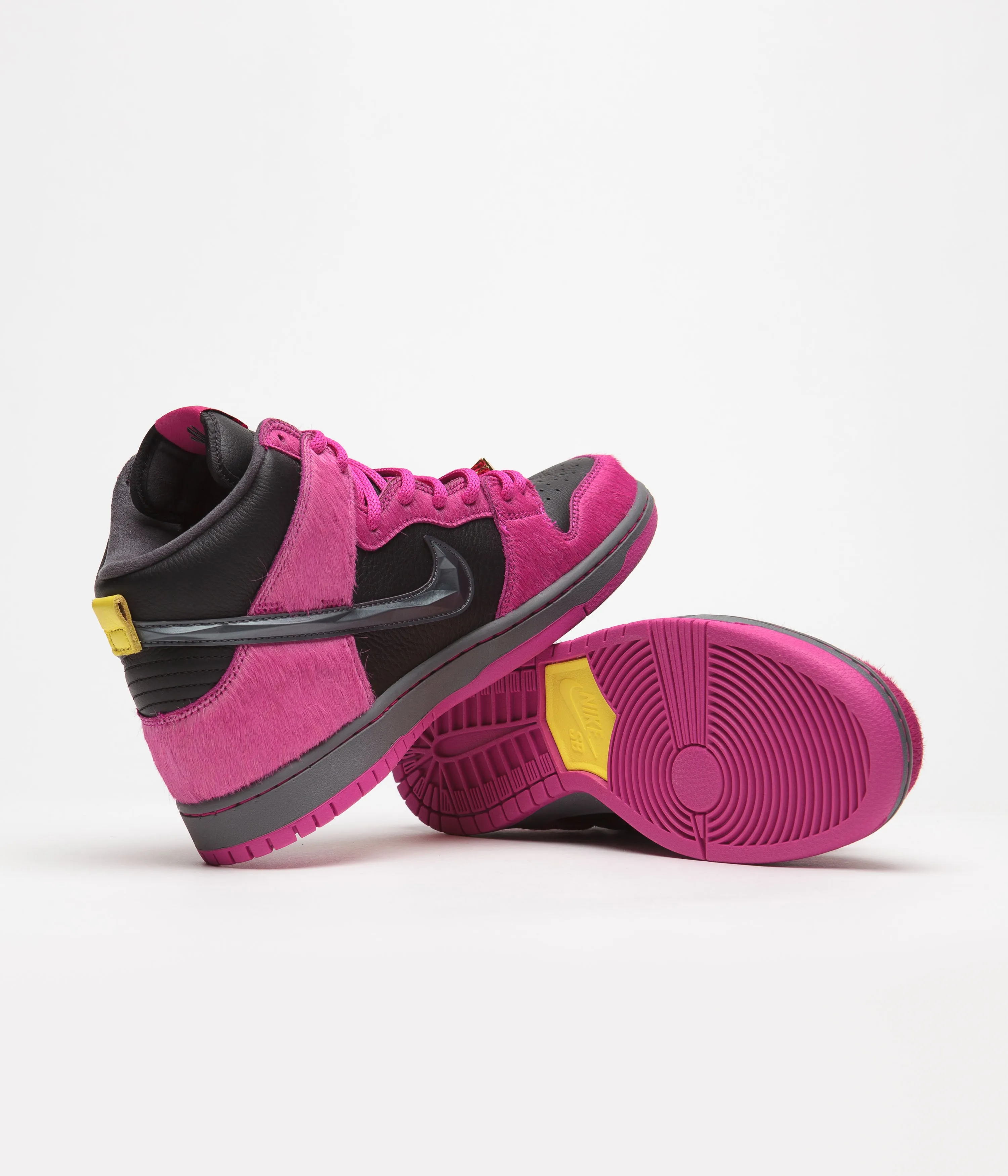 Nike SB x Run The Jewels Dunk High Shoes - Active Pink / Black - Metallic Gold