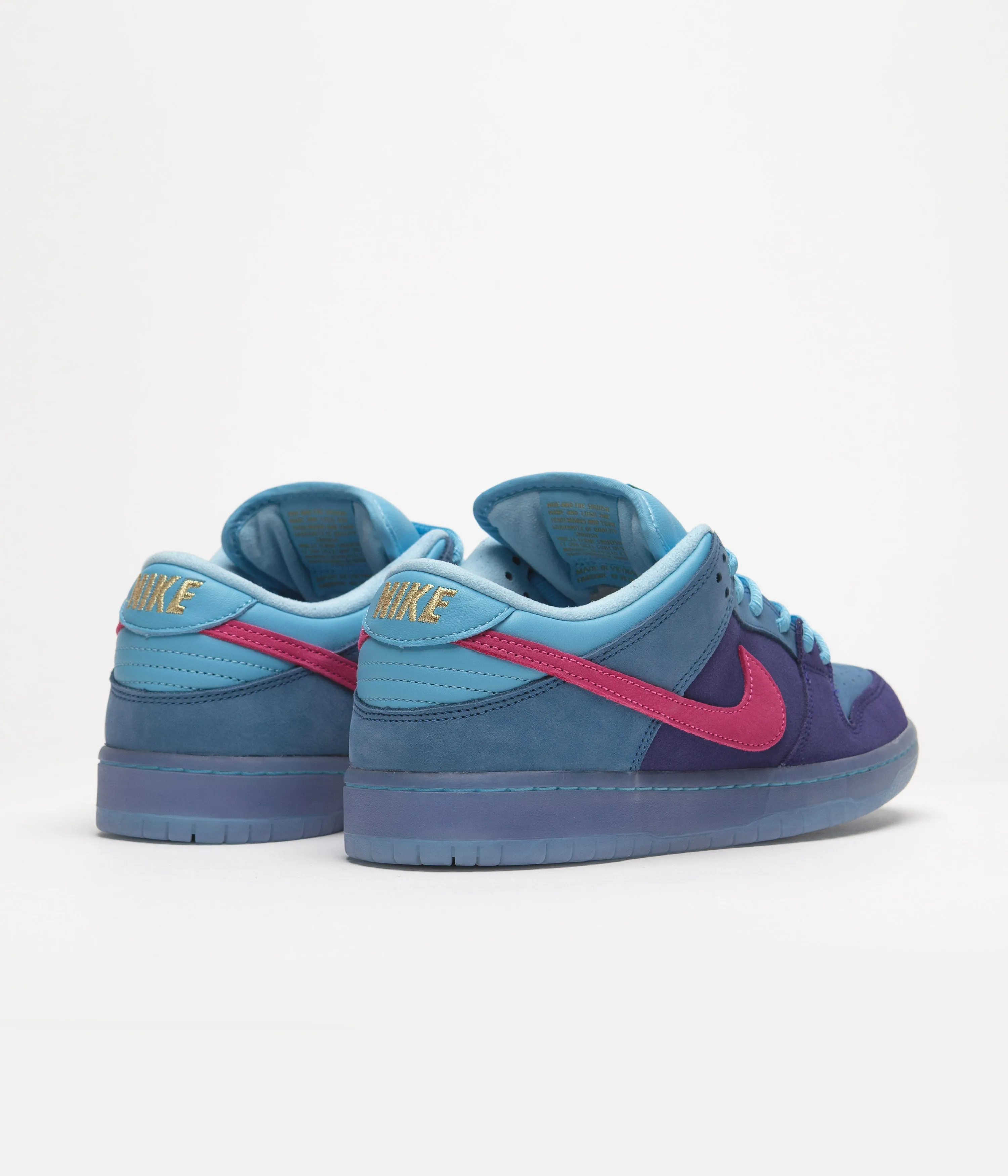 Nike SB x Run The Jewels Dunk Low Shoes - Deep Royal Blue / Active Pink - Blue Chill