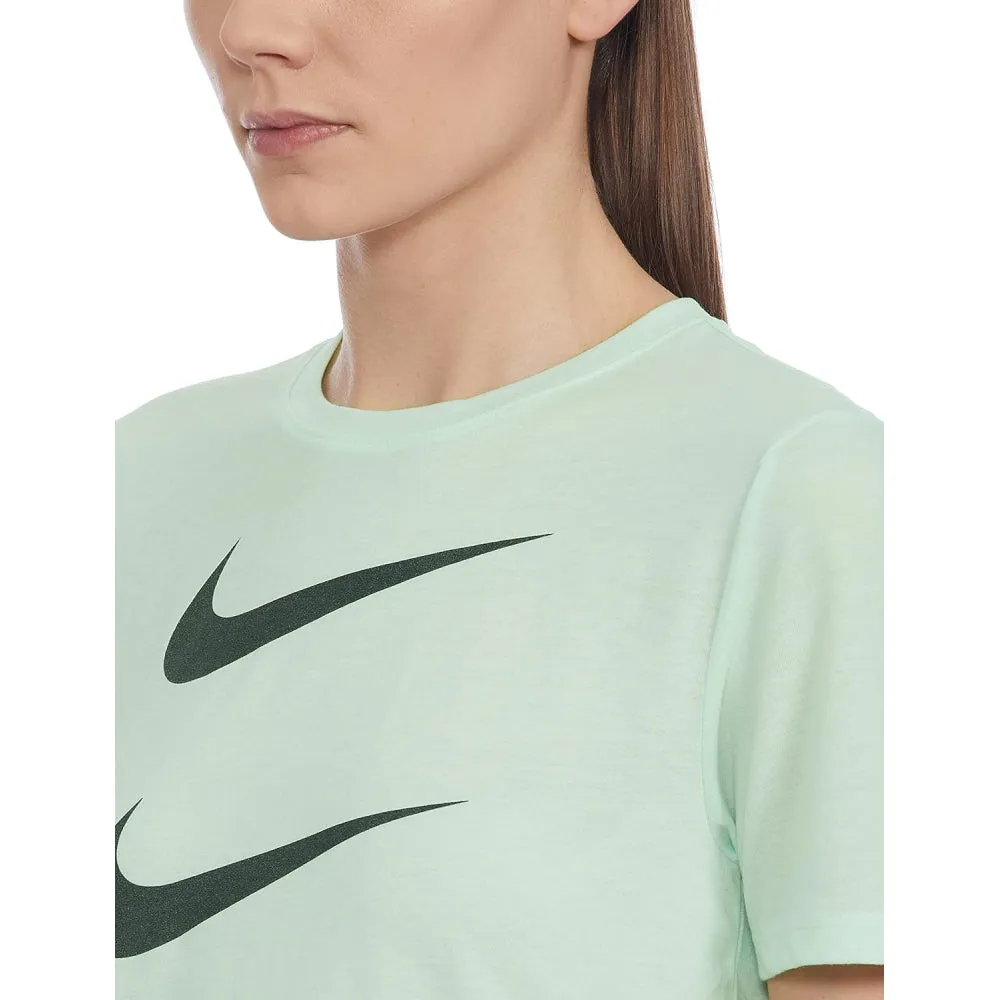 NIKE Women's DVN GX Running Short Sleeve Top (Barely Green/Black)