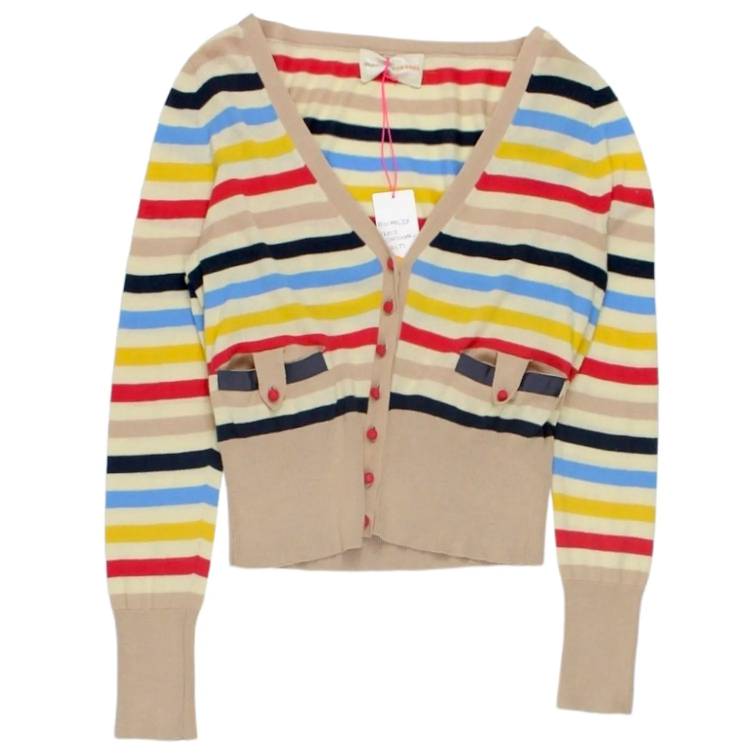 Olive & Orange Cream/Multi Stripe Cardigan