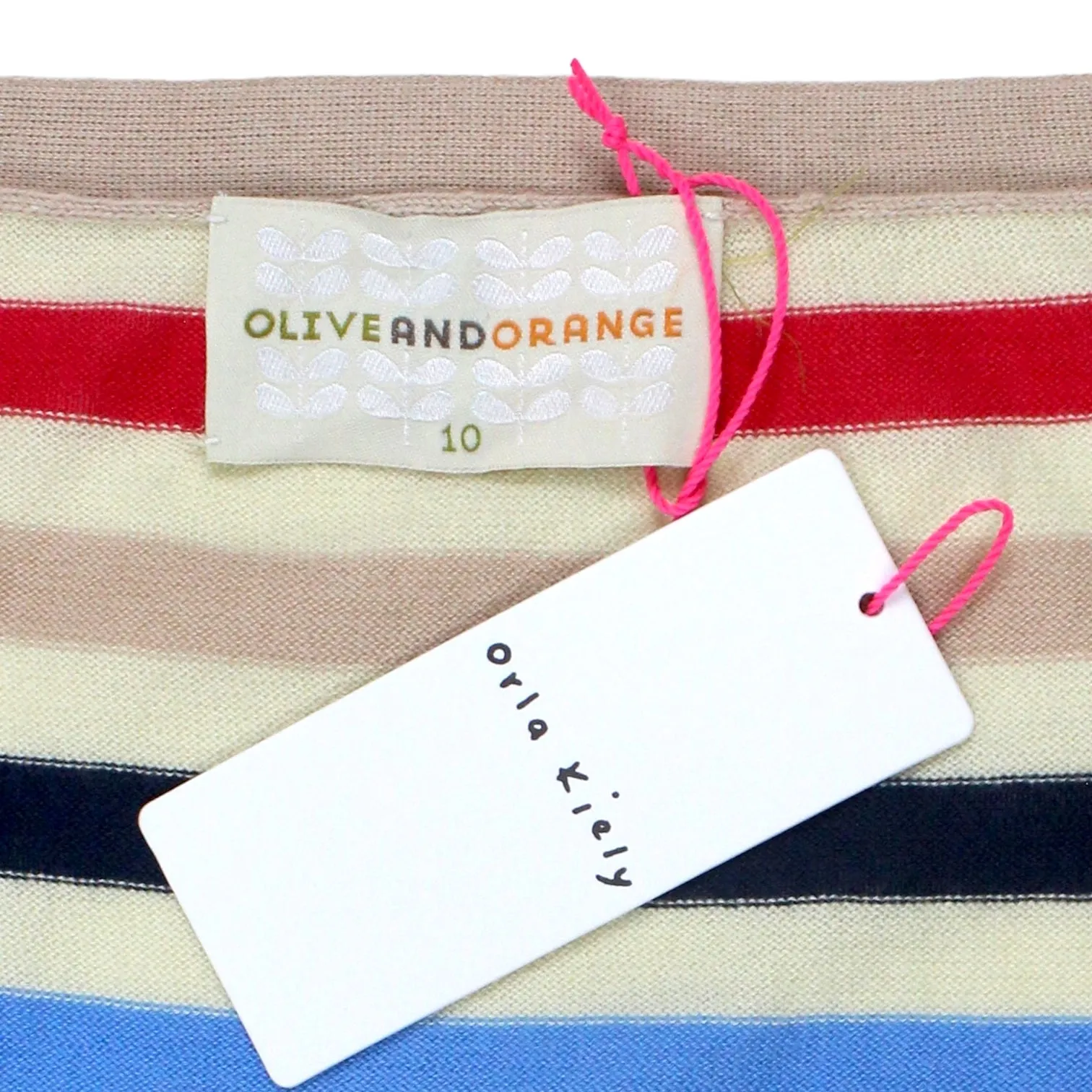 Olive & Orange Cream/Multi Stripe Cardigan