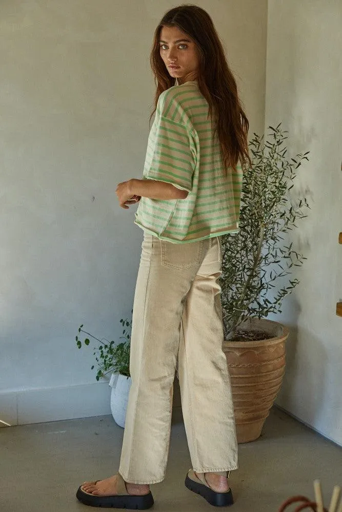 Olive and Bette's - Retro Stripe Top - Mint