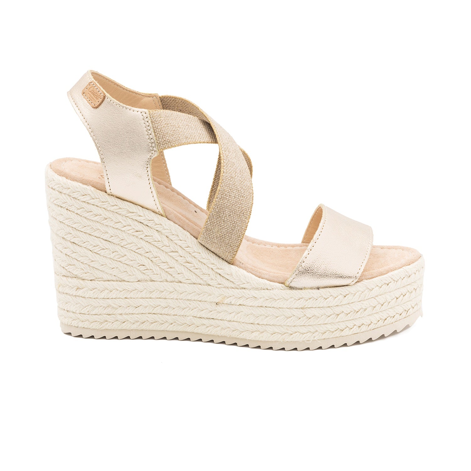 Open Closed Toe Leather Menorcan Espadrille For Women - 2159 H Retro Metallic