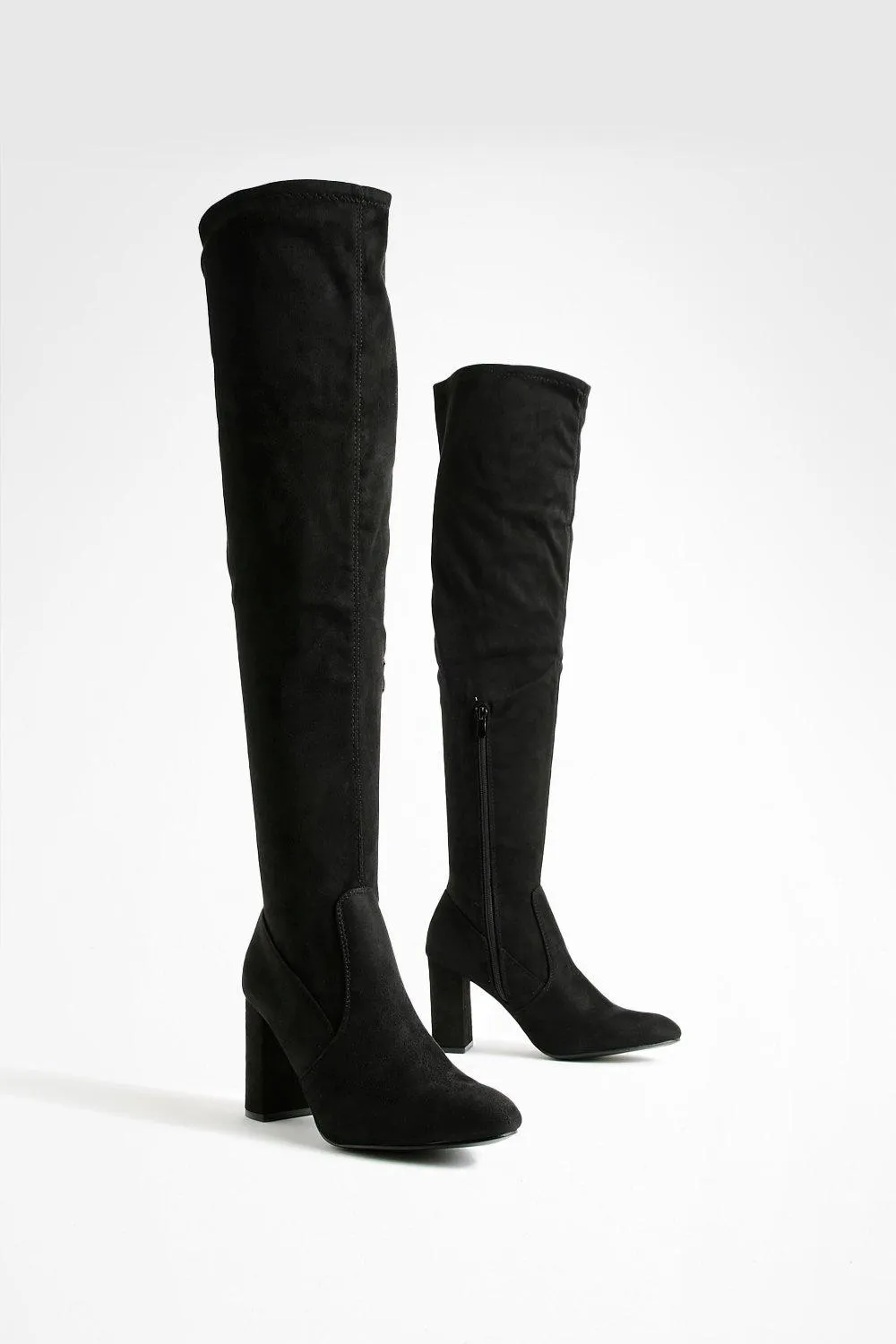 Over The Knee Block Heel Boots