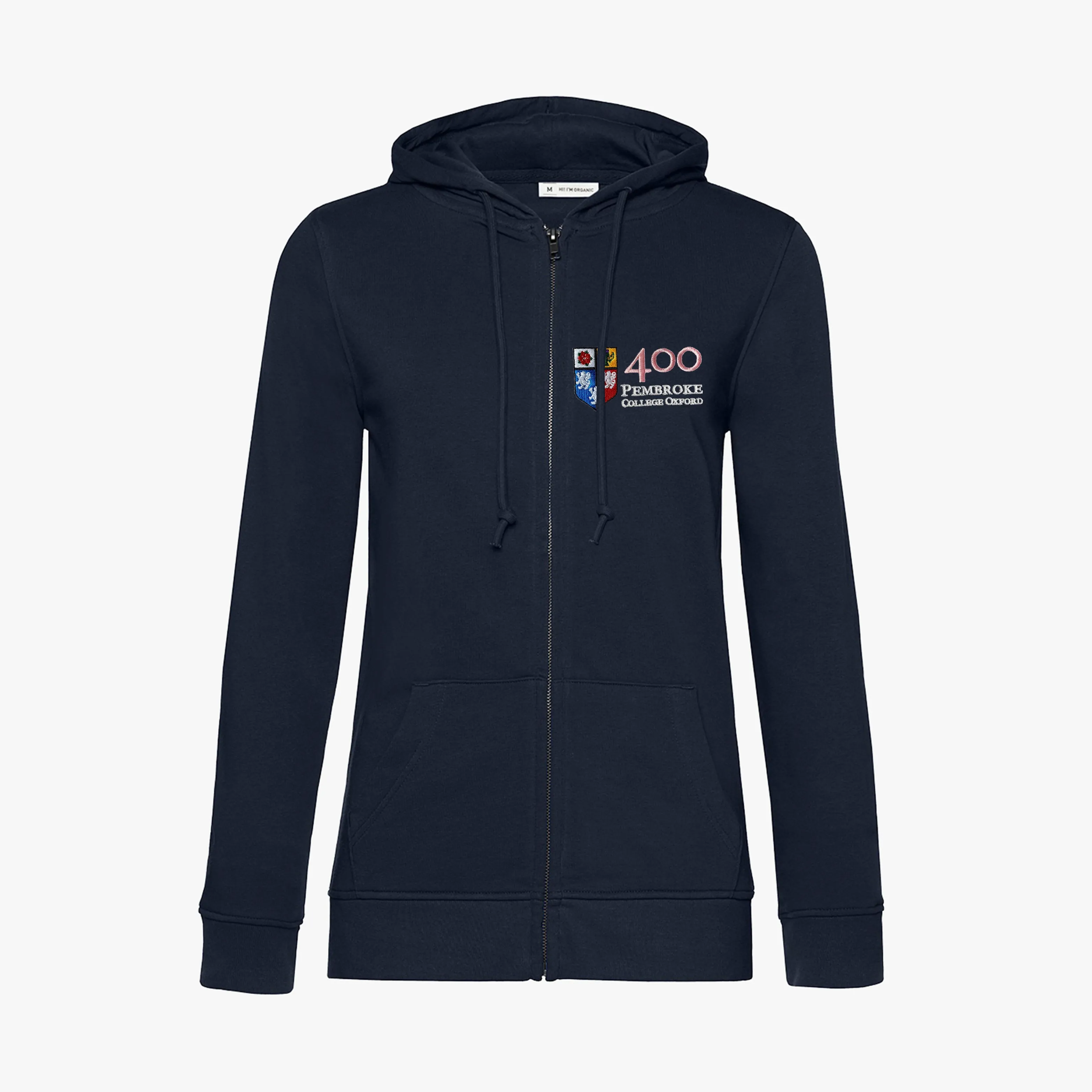 Pembroke 400th Anniversary Organic Ladies Zip Hoodie