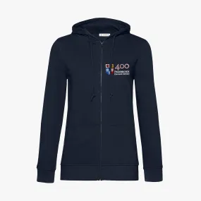 Pembroke 400th Anniversary Organic Ladies Zip Hoodie