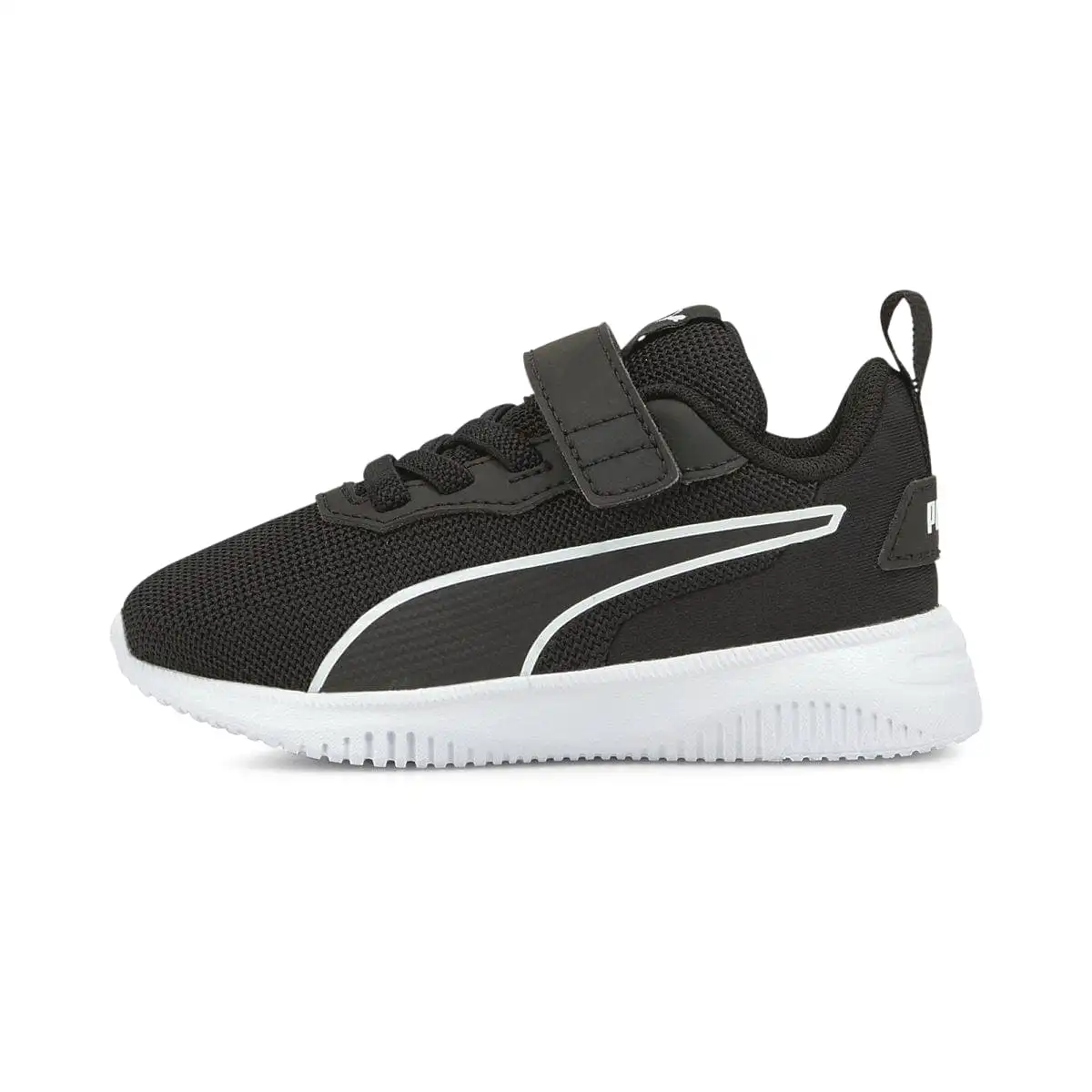 PUMA KIDS FLYER FLEX AC TRAINERS BLACK/WHITE SHOE