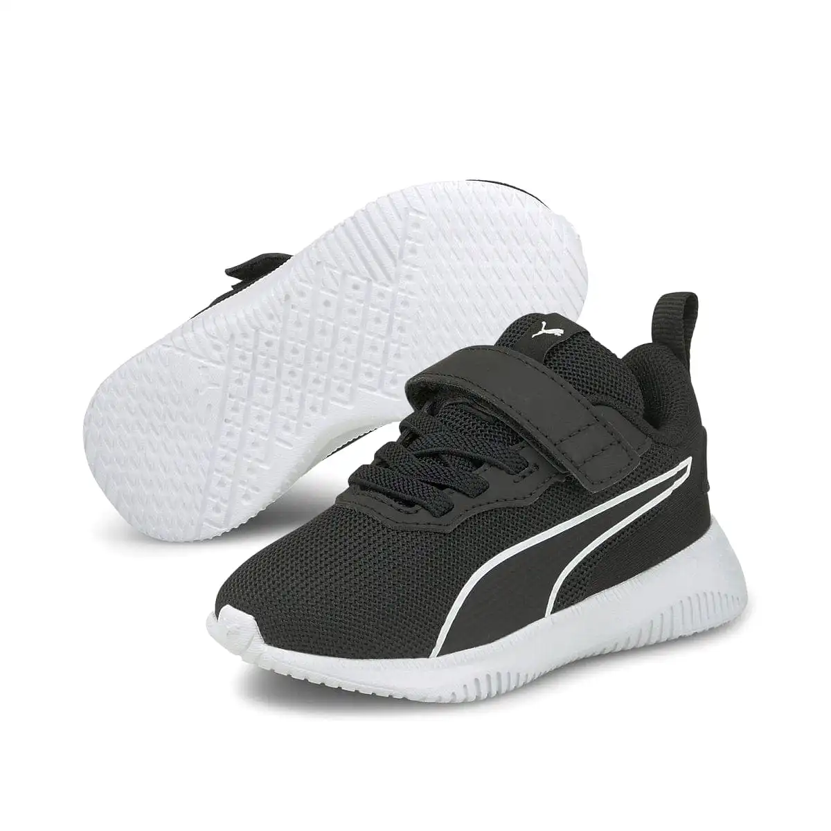 PUMA KIDS FLYER FLEX AC TRAINERS BLACK/WHITE SHOE