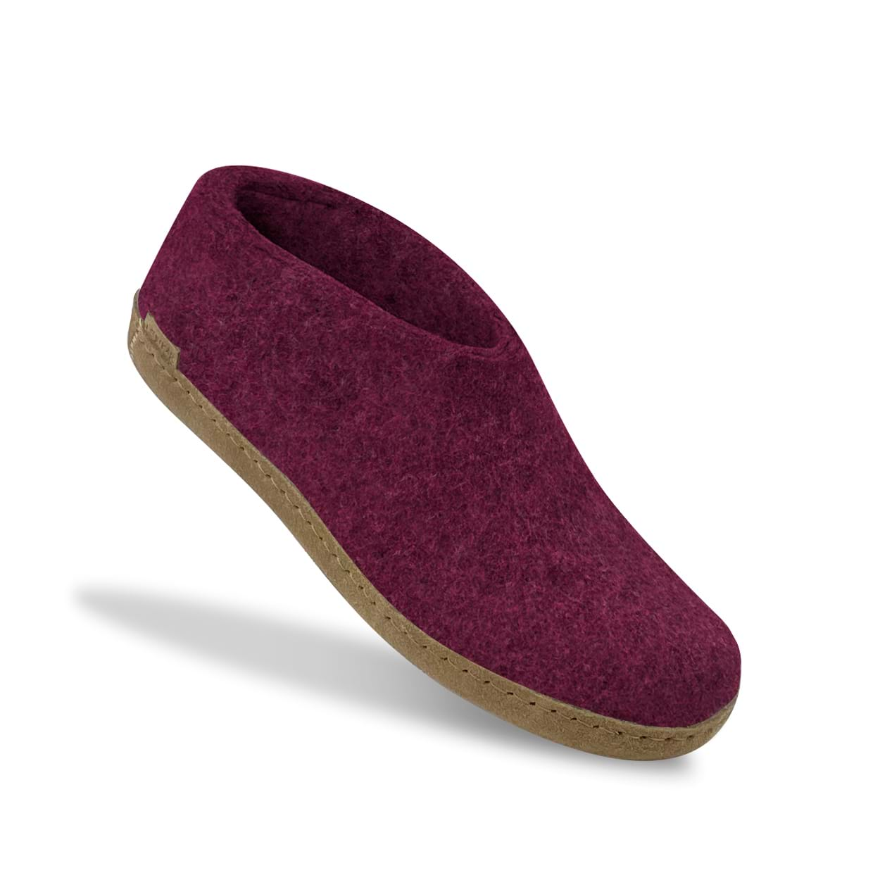 Shoe with leather sole - Cranberry