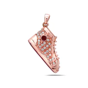 Shoe Women's Pendant With 0.65 CT Diamonds in 14K Rose Gold