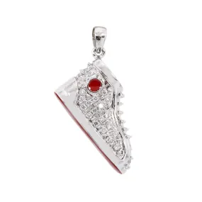 Shoe Women's Pendant with diamonds in 14K White Gold