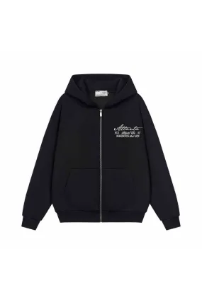 Signature Pearl Embroidered Zip-Up Hoodie