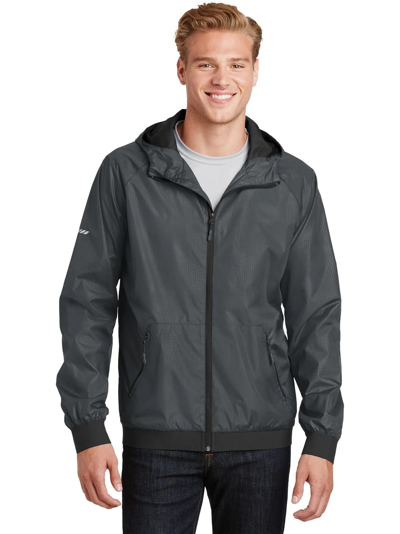 Sport-Tek Embossed Hooded Wind Jacket