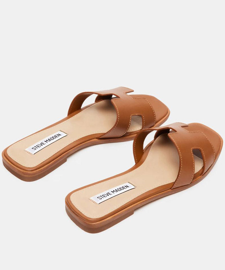 Steve Madden Hadyn Slide Sandal - Cognac Leather