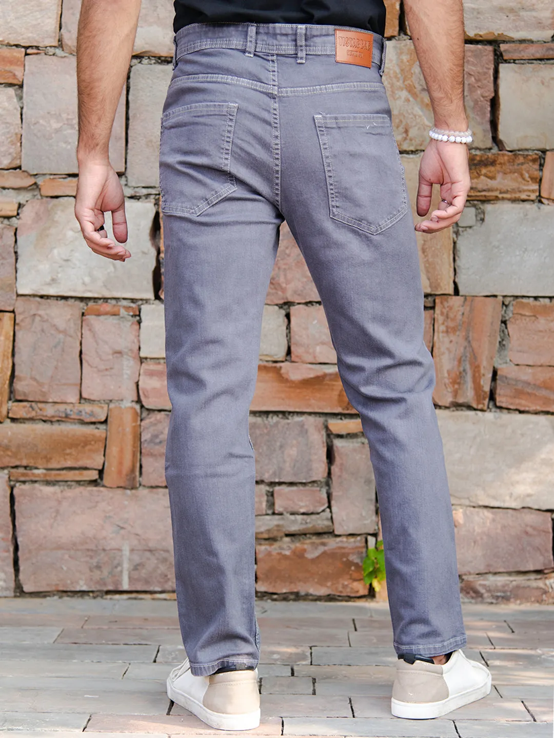 Stone Grey Slim Fit Denim Jeans