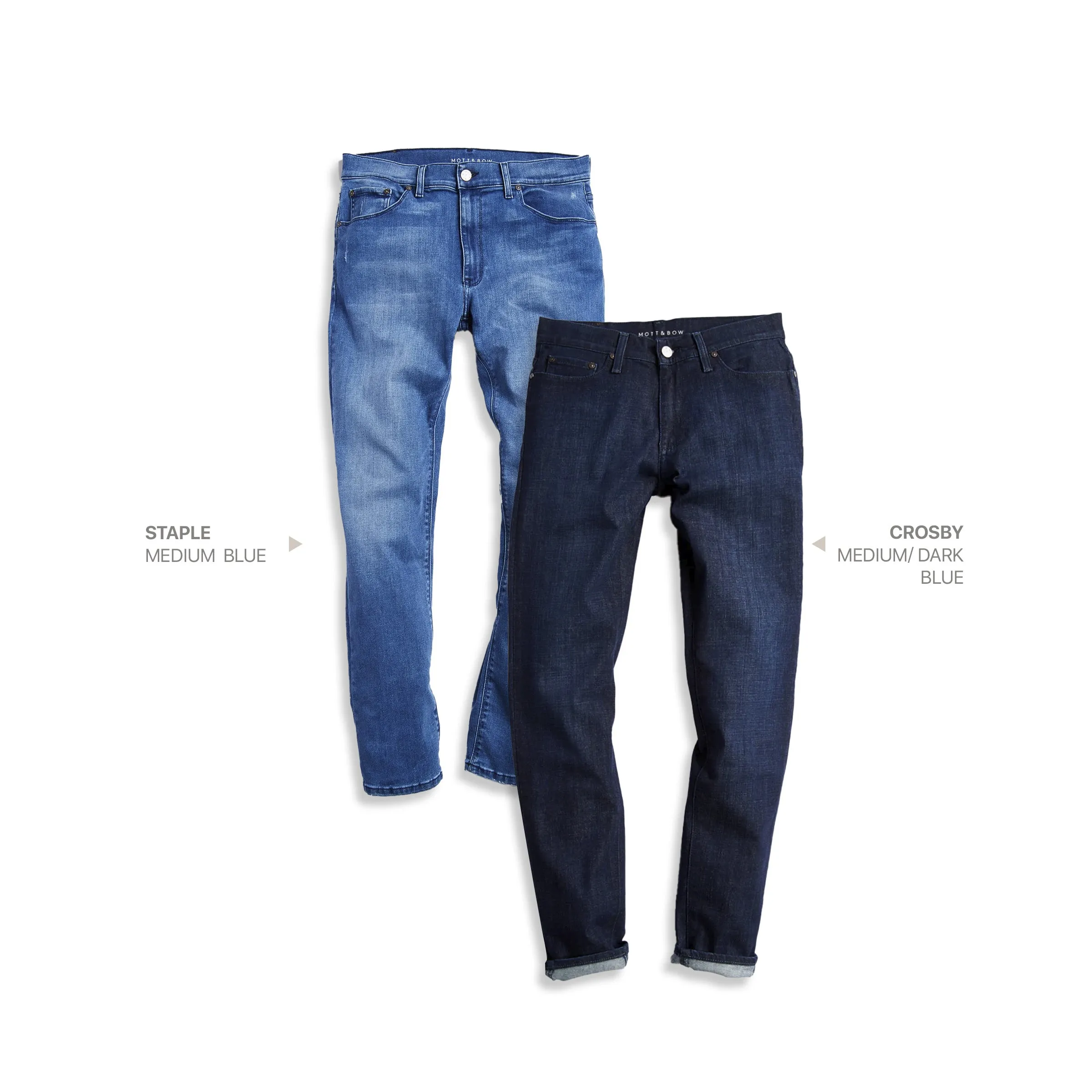 Straight Staple Medium Blue and Crosby Medium/Dark Blue 2-Pack Jeans