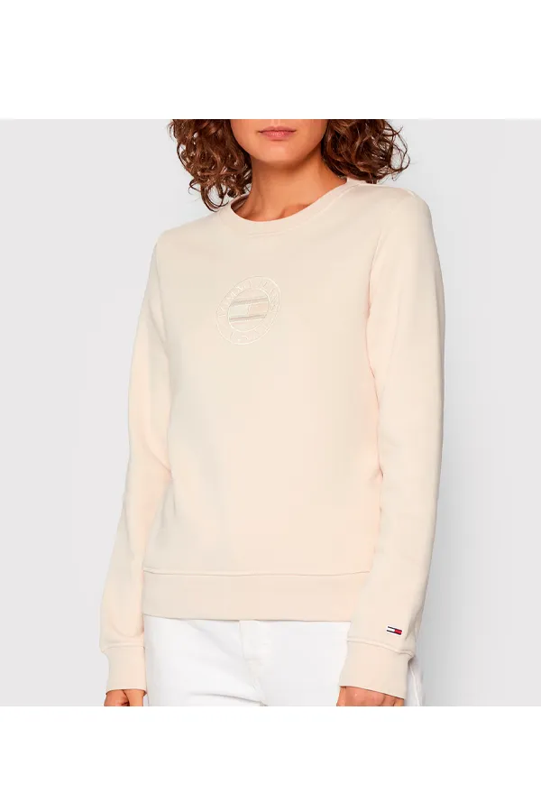 Tommy Hilfiger Women Circle Logo Sweatshirt Beige