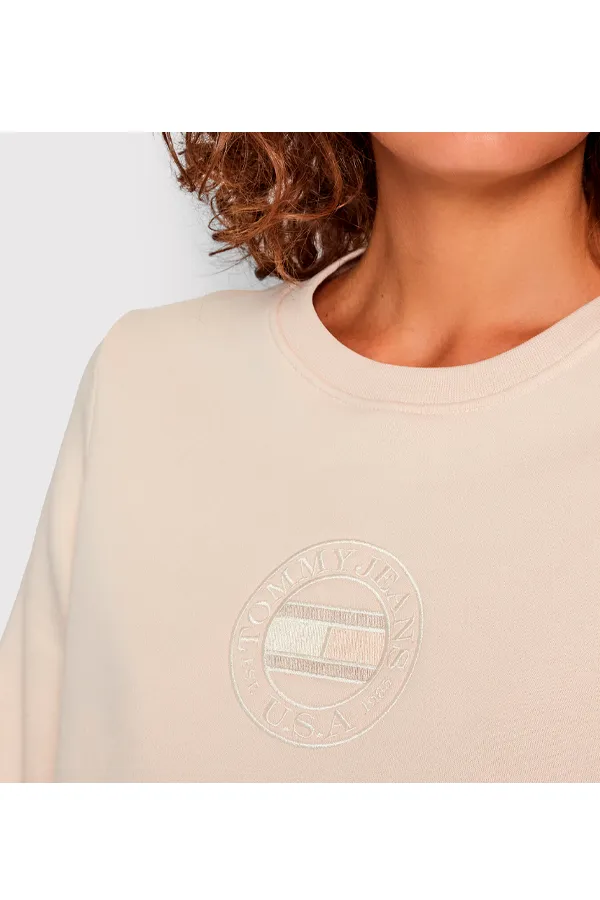 Tommy Hilfiger Women Circle Logo Sweatshirt Beige