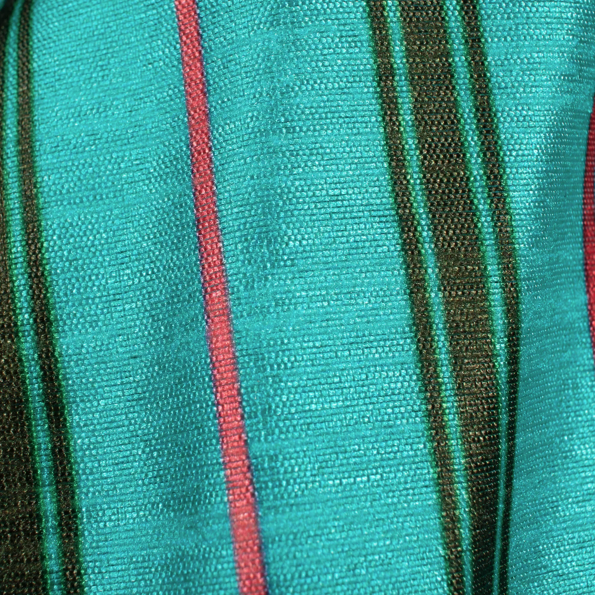 Turquoise And Olive Green Stripes Pattern Digital Print Georgette Fabric (Width 56 Inches)