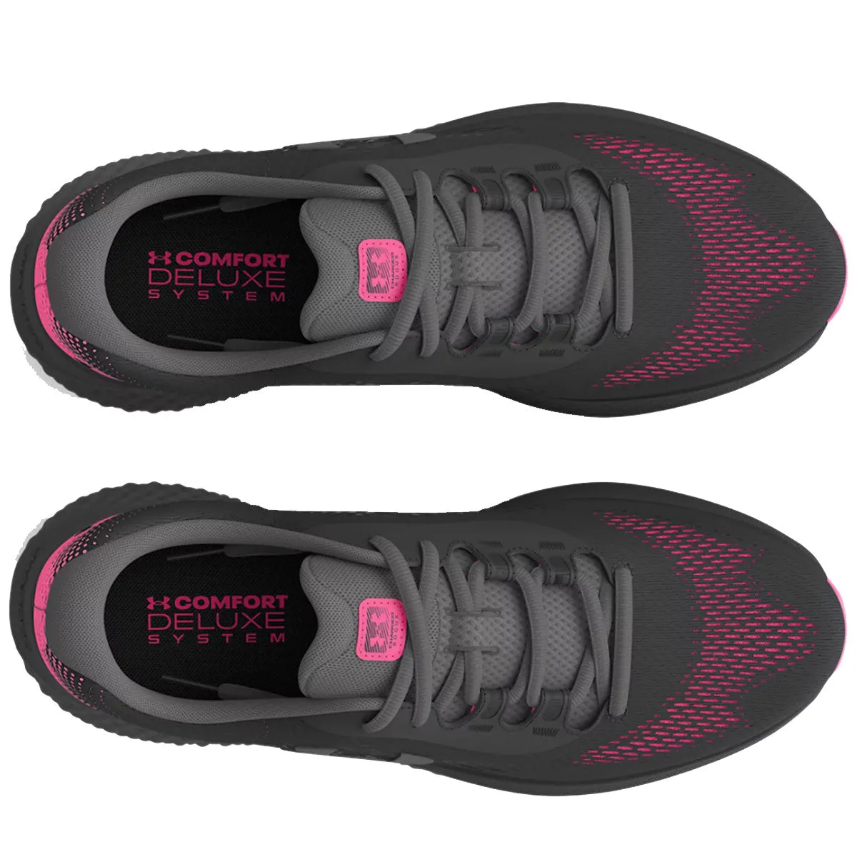 Under Armour Charged Rogue 4 Running Shoes - Womens - Anthracite/Fluo Pink/Castlerock