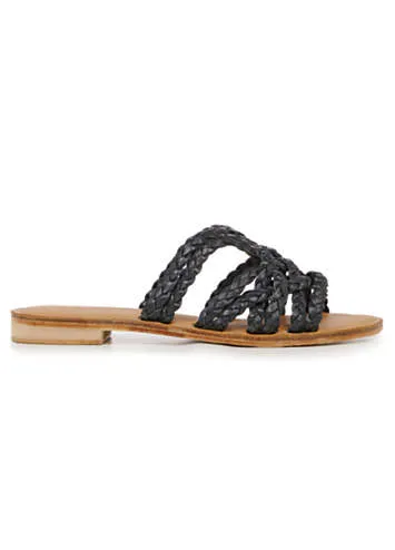 Weir Plaited Leather Slide Sandals by EMU Australia | Look Again