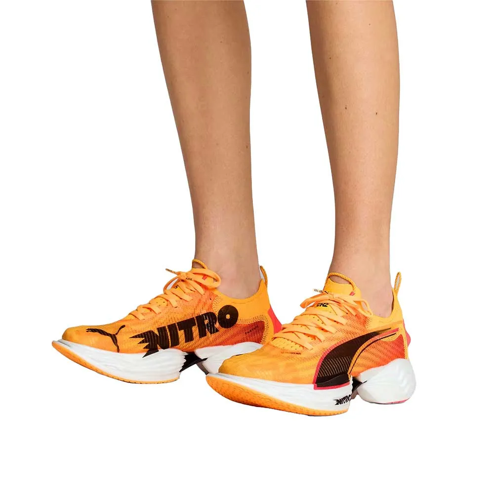 Women's FAST-R NITRO Elite 2 Running Shoe - Sun Stream-Sunset Glow-PUMA White (Regular B)