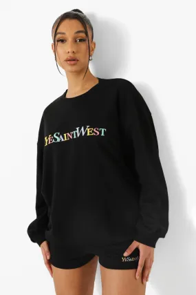 Ye Saint West Embroidered Oversized Sweater