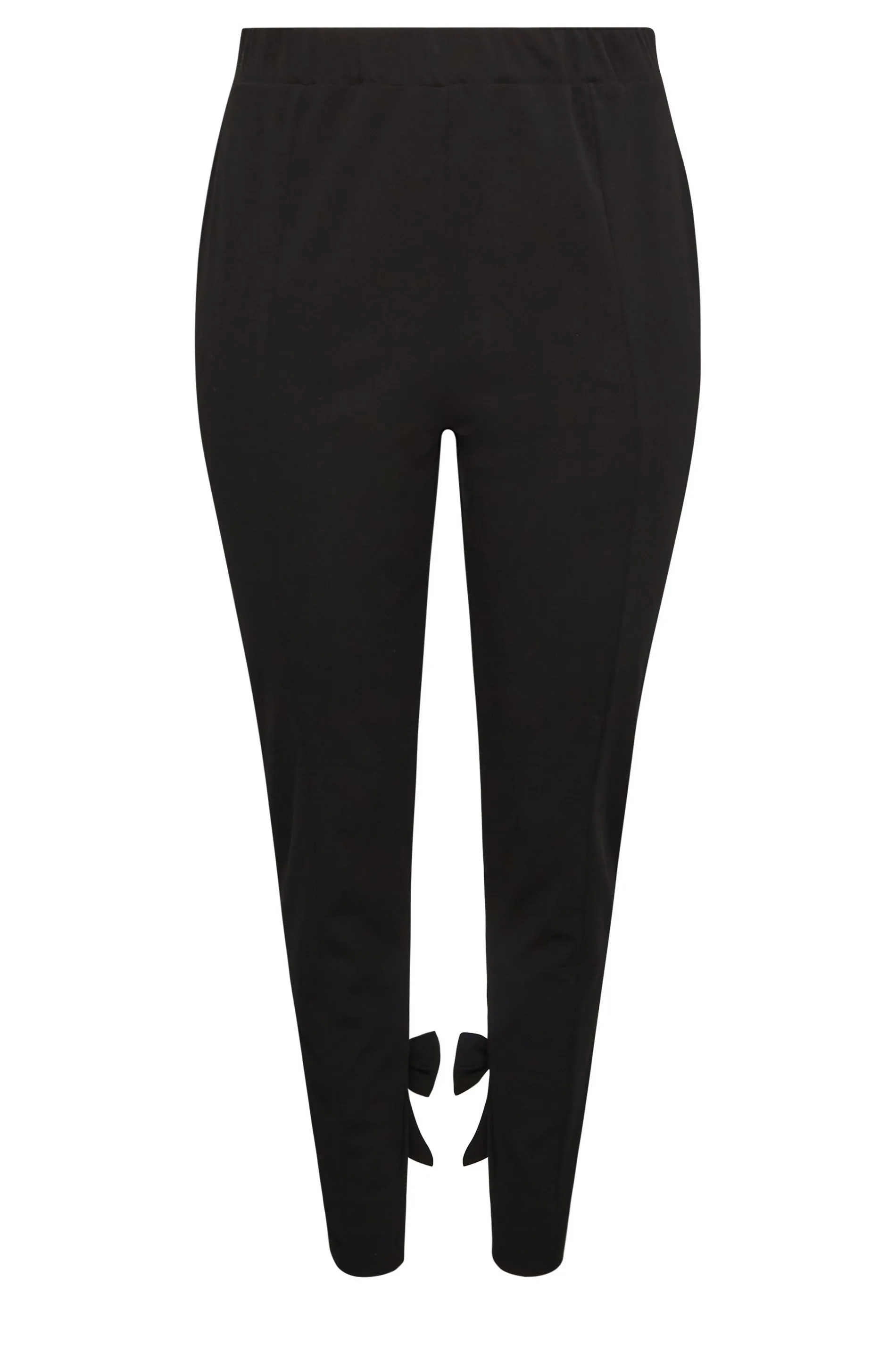 YOURS LONDON Curve Black Bow Hem Tapered Trousers