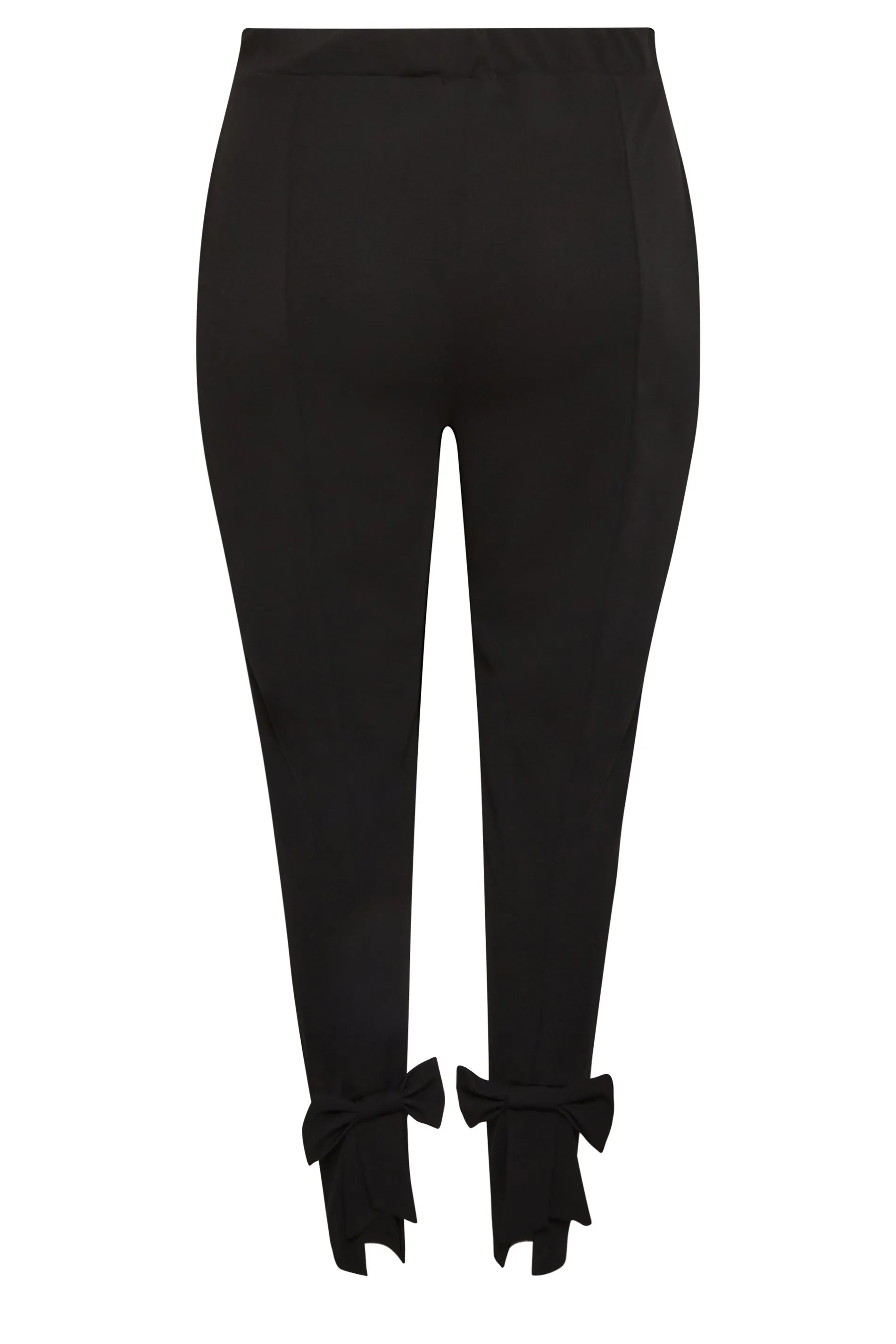 YOURS LONDON Curve Black Bow Hem Tapered Trousers