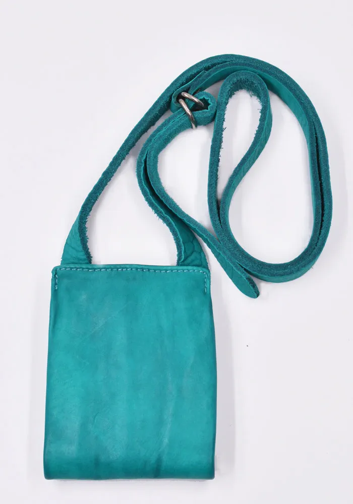 ZP0 SOFT HORSE FULL GRAIN SMALL FOLDED CROSSBODY BAG TURQUOISE BLUE