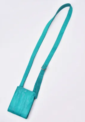 ZP0 SOFT HORSE FULL GRAIN SMALL FOLDED CROSSBODY BAG TURQUOISE BLUE